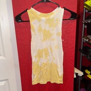 a new day Yellow and White Tie-Dye Tank Top